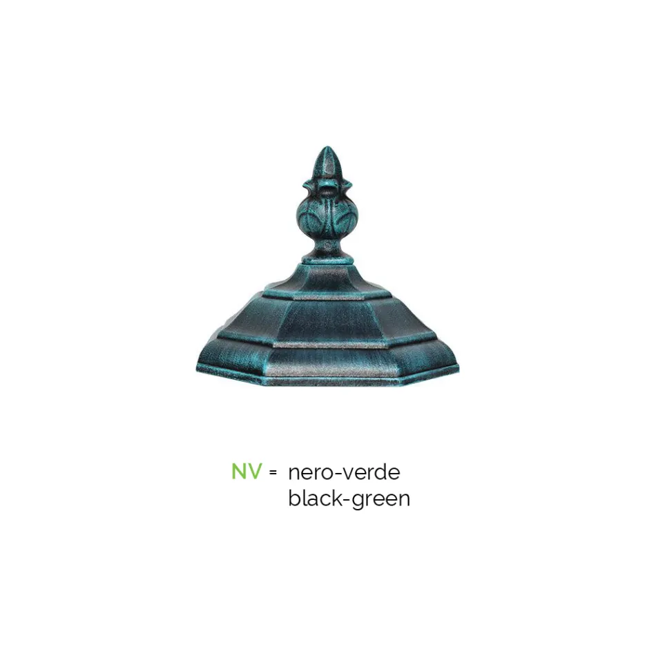 Lyktstolpe 3 Lights Vintage Style i Aluminium Tillverkad i Italien - Leona Viadurini