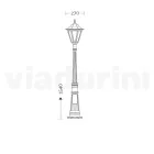 154 cm hög trädgårdslampa i glas och 5 aluminiumfinisher - Pinako Viadurini