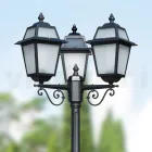 Trädgårdslyktstolpe 219 cm hög i antracitaluminium och sandblästrat glas - Elric Viadurini