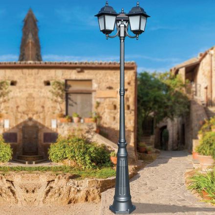 238 cm hög gatlykta i antracitglas och aluminium Tillverkad i Italien - Scintilla Viadurini