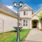 249 cm hög gatlykta i antracitglas och aluminium Tillverkad i Italien - Scintilla Viadurini