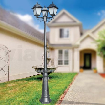 249 cm hög gatlykta i antracitglas och aluminium Tillverkad i Italien - Scintilla Viadurini