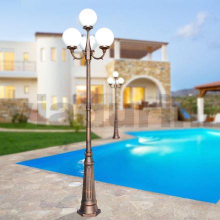 270 cm hög gatlykta i svart akryl och aluminium Tillverkad i Italien - Trovanero Viadurini