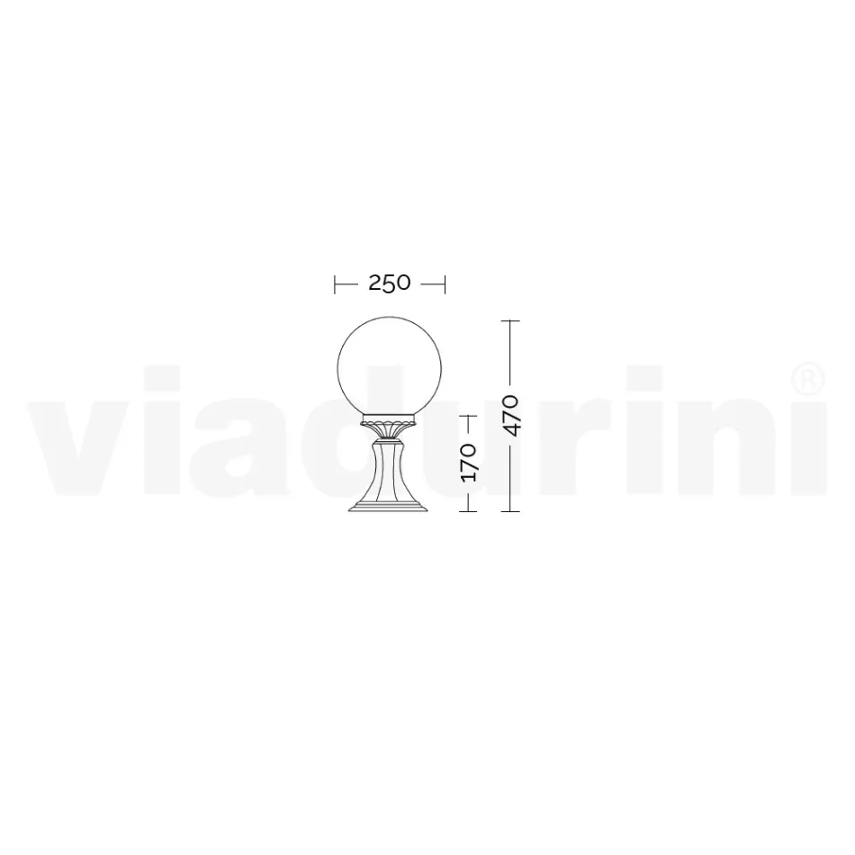 47 cm hög gatlykta i vit akryl och aluminium tillverkad i Italien - Trovabianco Viadurini