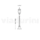 Låg utomhuslampa i antracitaluminium Tillverkad i Italien - Impero Viadurini