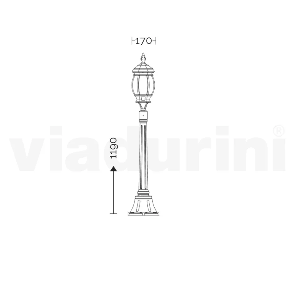 Låg utomhuslampa i antracitaluminium Tillverkad i Italien - Impero Viadurini