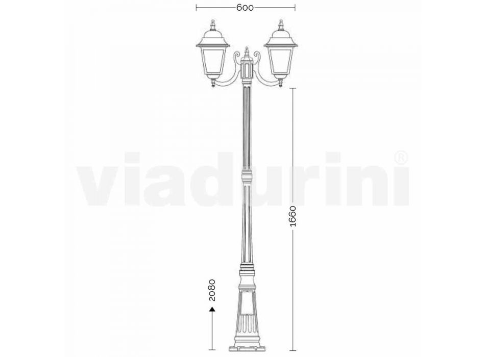 Halvlampa av aluminiumlampa tillverkad i Italien, Aquilina Viadurini