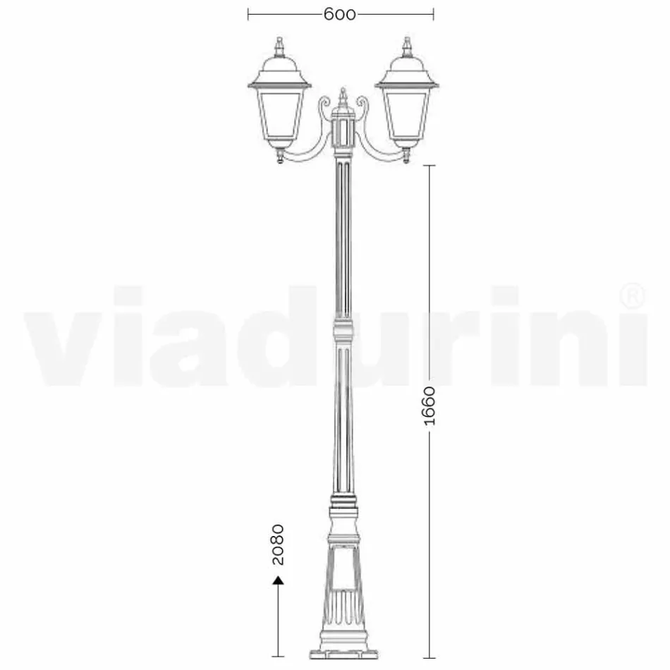 Halvlampa av aluminiumlampa tillverkad i Italien, Aquilina Viadurini