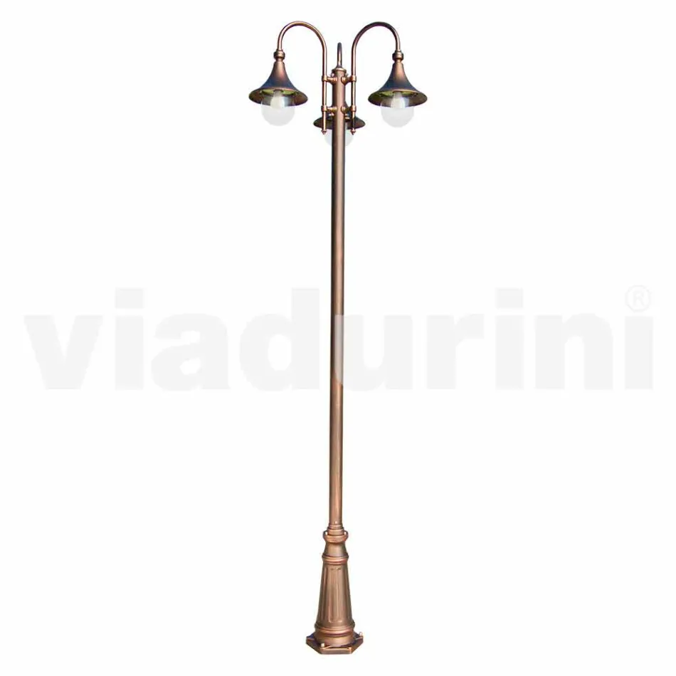 Utomhus treljus aluminium gata lampa gjord i Italien, Anusca Viadurini