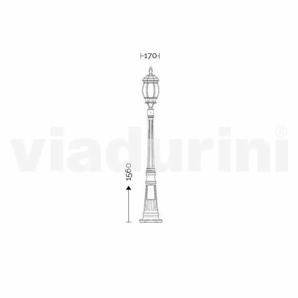 Utomhuslampa med aluminiumljus gjord i Italien, Anika Viadurini