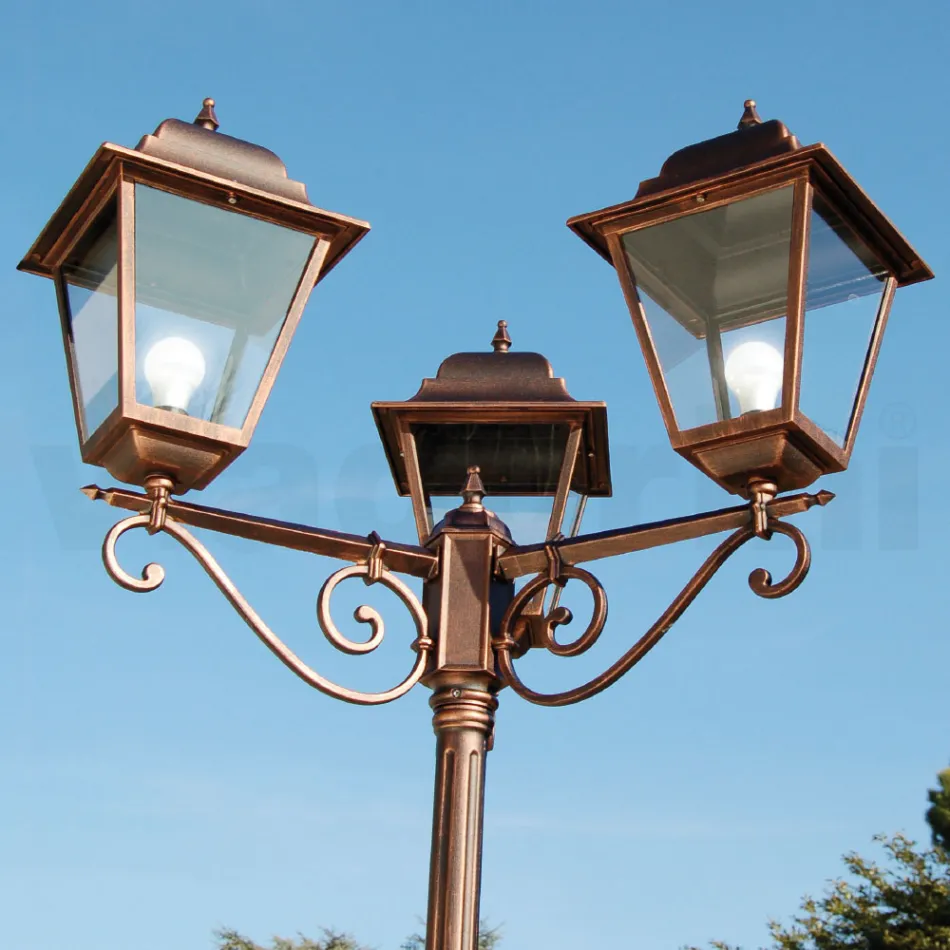 296 cm hög utomhuslampa i glas och pressgjuten aluminium - Alchemist Viadurini