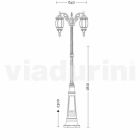 Classic utomhus lampa stolpe i gjuten aluminium tillverkad i Italien, Anika Viadurini