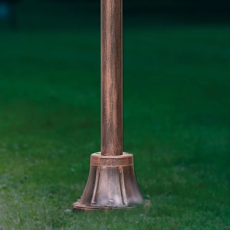 Utomhuslyktstolpe i klassisk handmålad dekorerad aluminium - Genua Viadurini