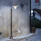 Utomhuslyktstolpe i svart aluminium och handmålade blommor - Latina Viadurini