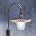 Utomhuslyktstolpe i svart aluminium och handmålade blommor - Latina Viadurini