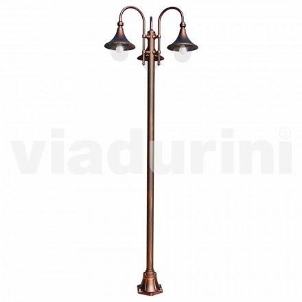 Utomhus lampa stolpe i gjuten aluminium tillverkad i Italien, Anusca Viadurini