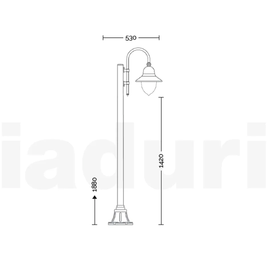 Utomhuslampa i vintagestil i aluminium Tillverkad i Italien - Cassandra Viadurini