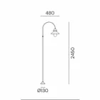 Trädgårdslampstolpe med hög eller låg båge i mässing och koppar - kant av Il Fanale Viadurini