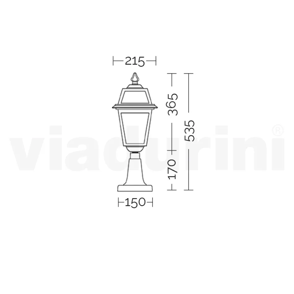 Trädgårdslampa i antracit aluminium och sandblästrat glas - Elric Viadurini