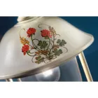 Trädgårdslyktstolpe i handmålad aluminium och blomdekor - Bari Viadurini