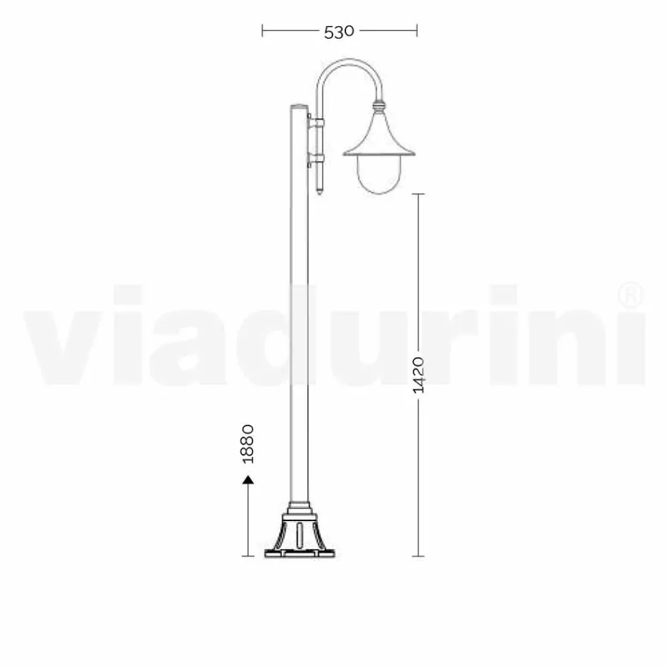 Trädgårdslampa i gjuten aluminium tillverkad i Italien, Anusca Viadurini
