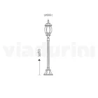 Trädgårdslampa i vintagestil i aluminium tillverkad i Italien - Leona Viadurini