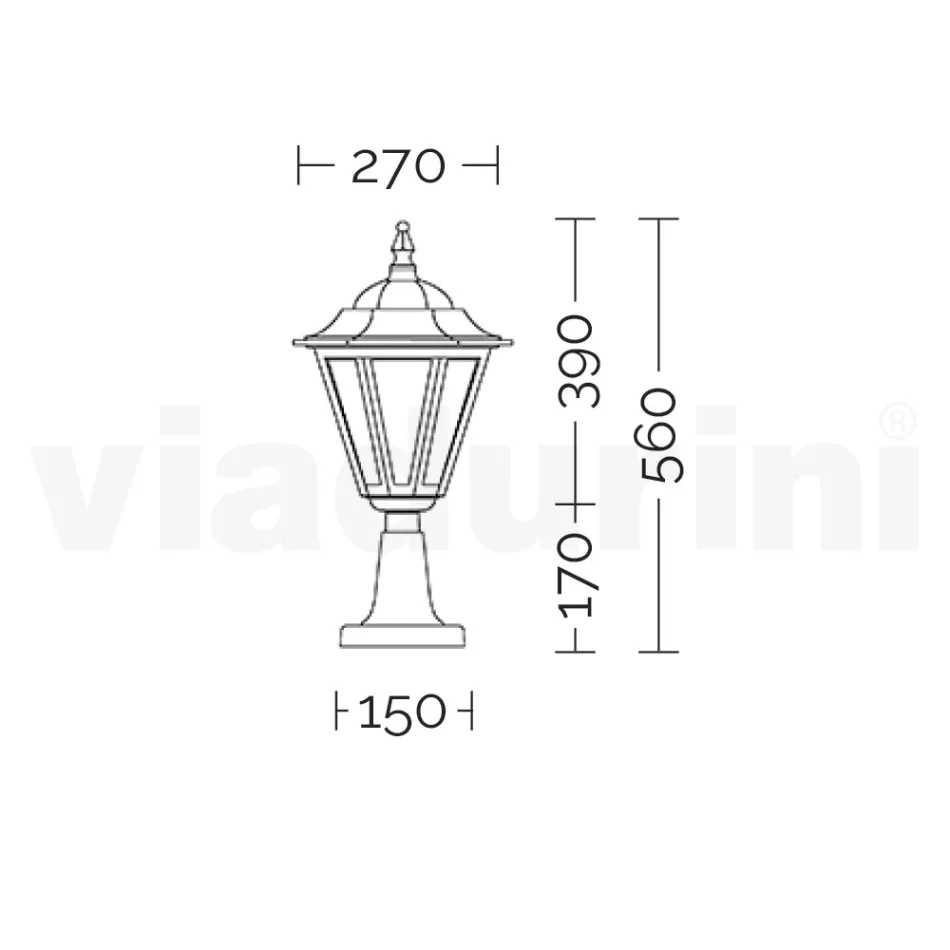 Trädgårdslampa i sandblästrat glas och 5 aluminiumfinisher - Pinako Viadurini