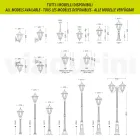 Trädgårdslampa i sandblästrat glas och 5 aluminiumfinisher - Pinako Viadurini