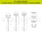 Trädgårdslampa i sandblästrat glas och 5 aluminiumfinisher - Pinako Viadurini