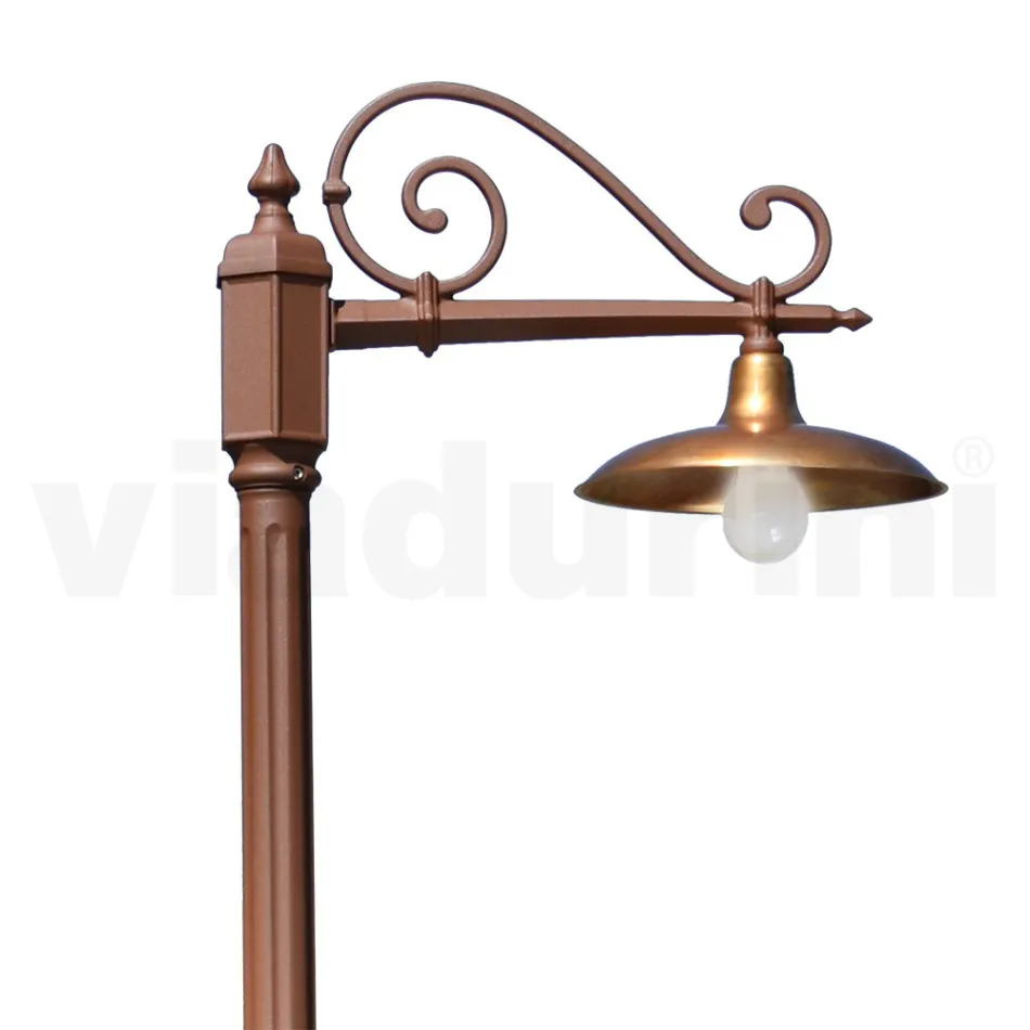 Vintage trädgårdslampa i aluminium och mässing Tillverkad i Italien - Adela Viadurini