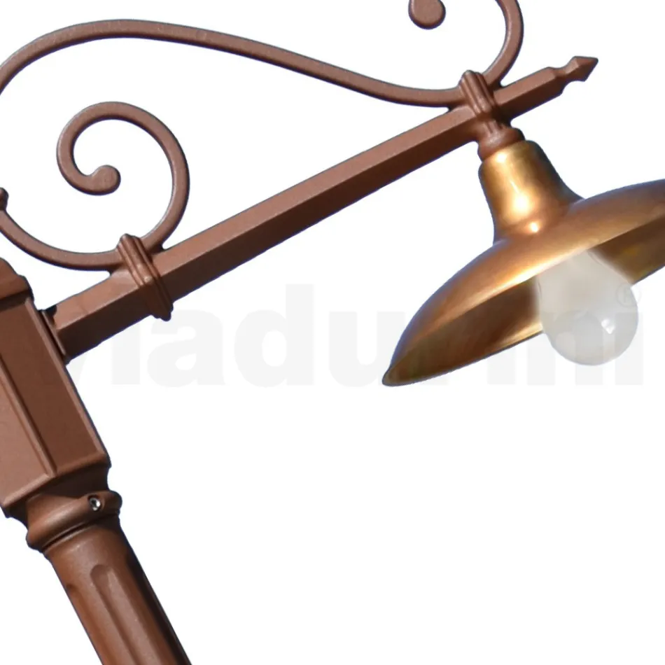 Vintage trädgårdslampa i aluminium och mässing Tillverkad i Italien - Adela Viadurini