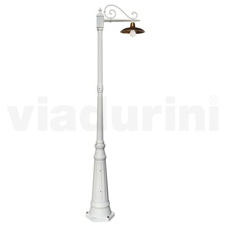 Vintage trädgårdslampa i aluminium och mässing Tillverkad i Italien - Adela Viadurini