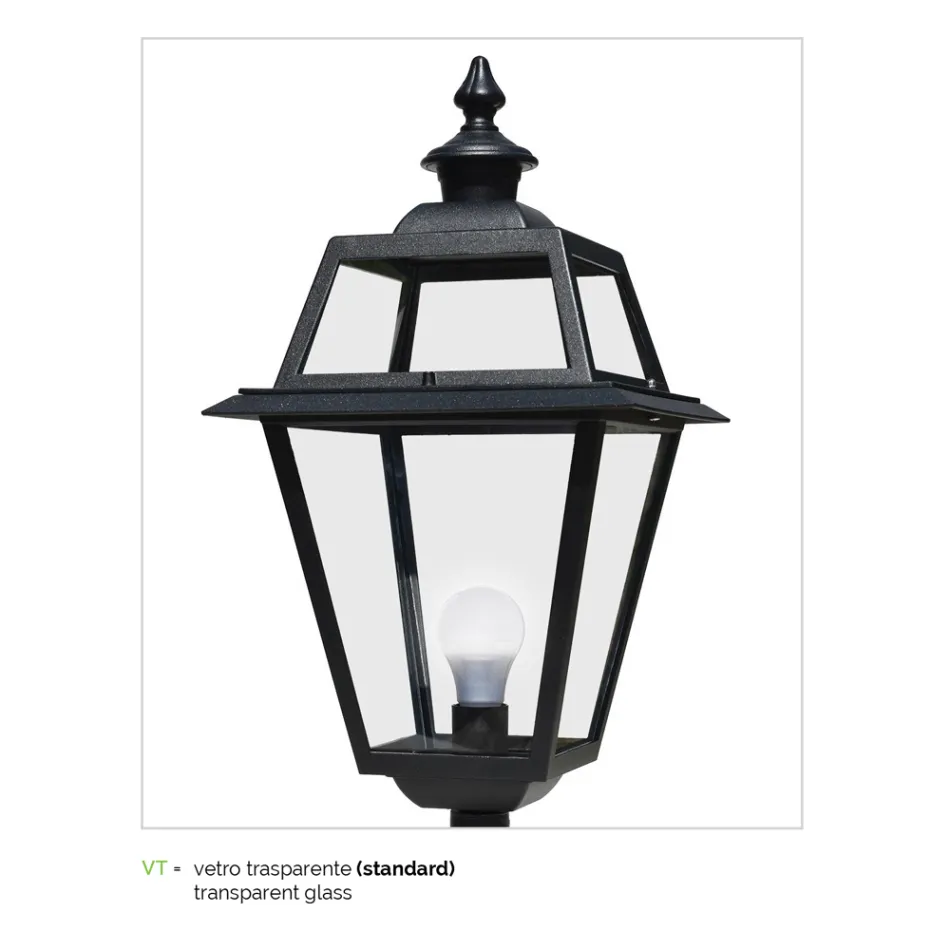 Trädgårdslampa med 2 lampor i aluminium och glas Tillverkad i Italien - Vivian Viadurini