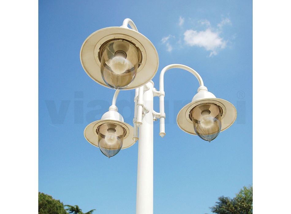 Trädgårdslampa med 3 lampor i aluminium Tillverkad i Italien - Cassandra Viadurini