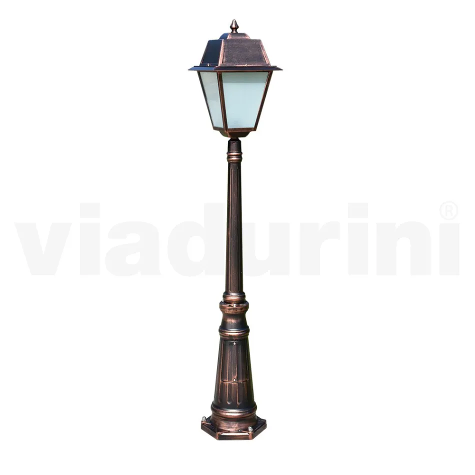 Trädgårdslampa i vintagestil i aluminium och glas Tillverkad i Italien - Doroty Viadurini