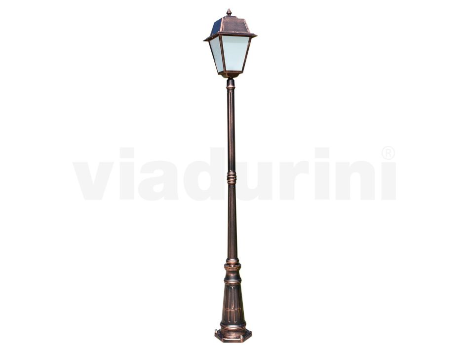 Trädgårdslampa i vintagestil i aluminium och glas Tillverkad i Italien - Doroty Viadurini