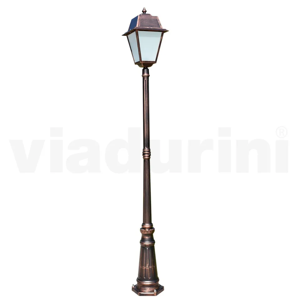 Trädgårdslampa i vintagestil i aluminium och glas Tillverkad i Italien - Doroty Viadurini