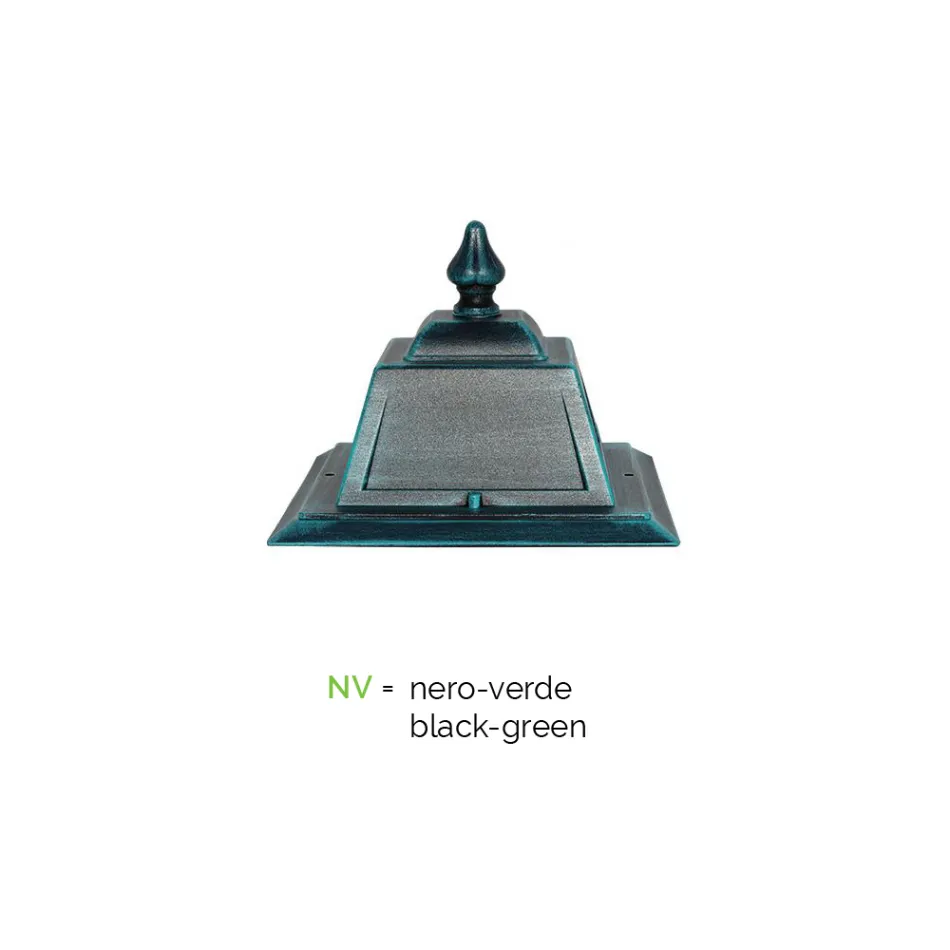 Trädgårdslampa i vintagestil i aluminium och glas Tillverkad i Italien - Doroty Viadurini