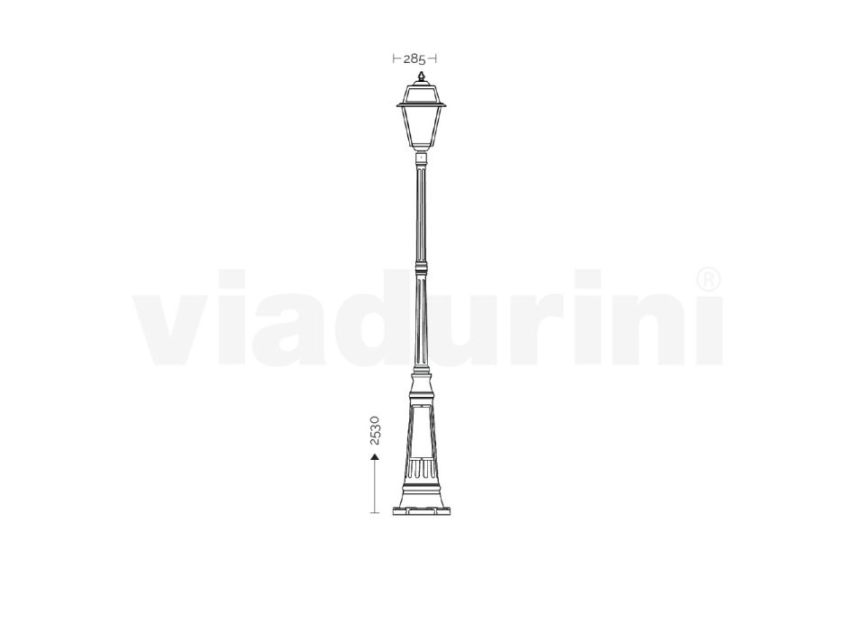 Trädgårdslampa i vintagestil i aluminium och glas Tillverkad i Italien - Doroty Viadurini