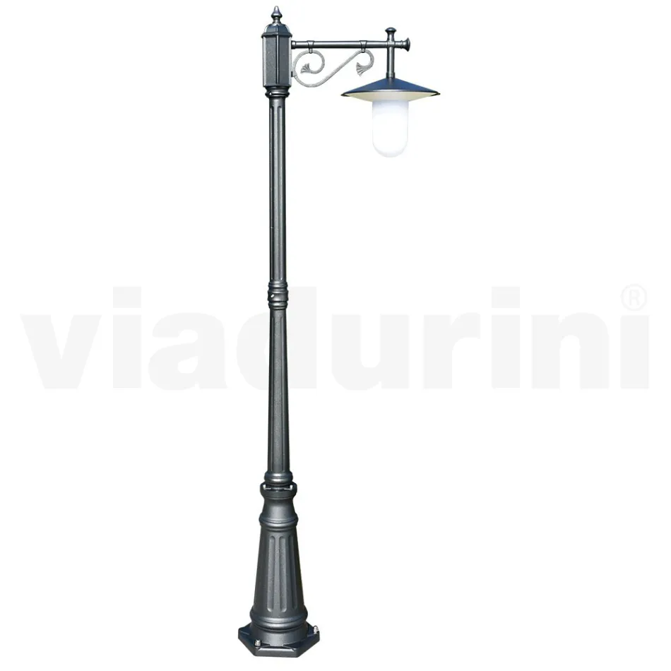 Trädgårdslampa i vintagestil i grått aluminium Tillverkad i Italien - Belen Viadurini