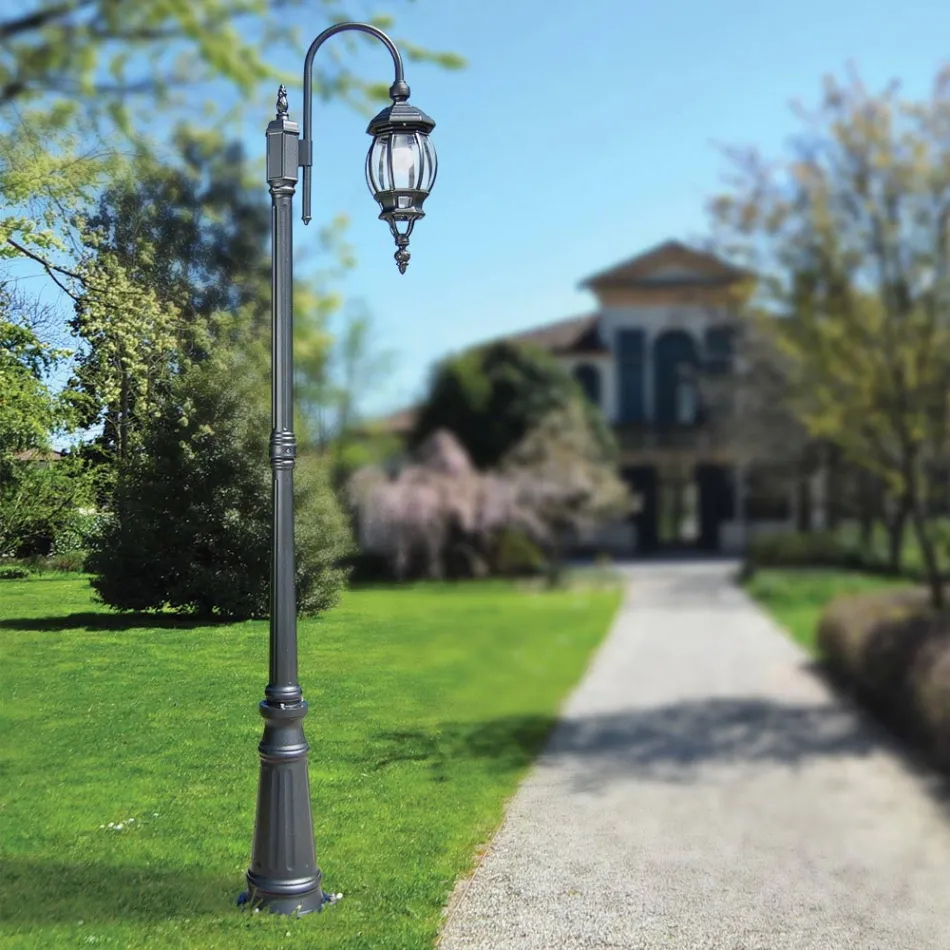 Vintage trädgårdslampa i antracitaluminium Tillverkad i Italien - Empire Viadurini