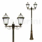 Utomhuslampa med två lampor i aluminium tillverkad i Italien, Kristel Viadurini