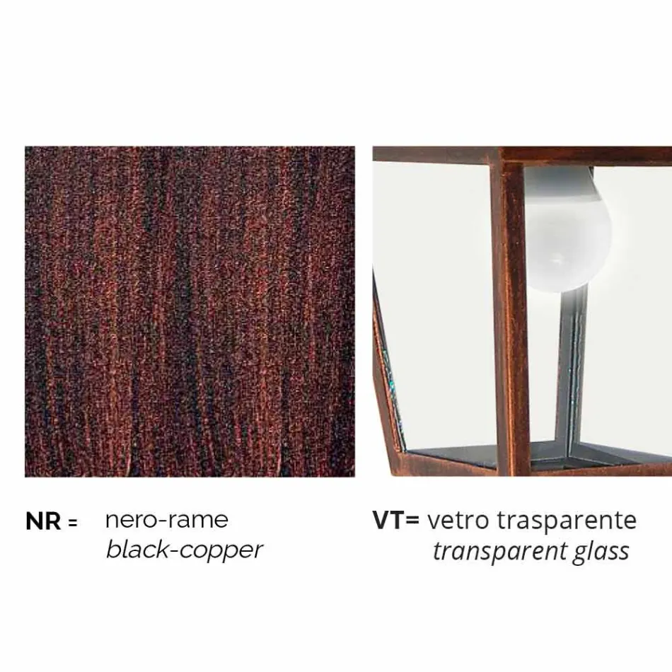 Utomhuslampa med två lampor i aluminium tillverkad i Italien, Kristel Viadurini