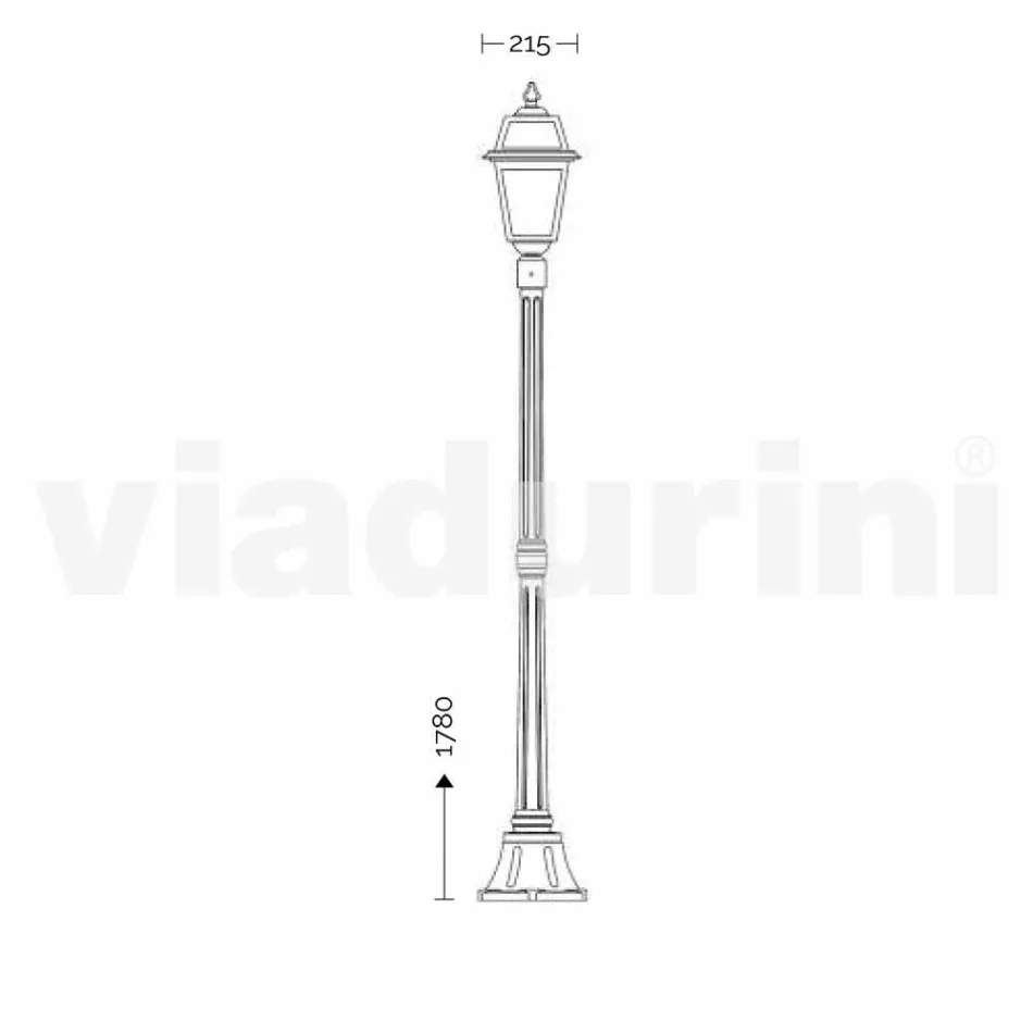 Streetlight för klassisk utomhus tillverkad i Italien, Kristel Viadurini
