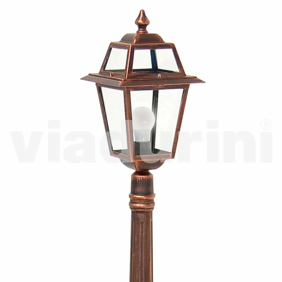 Utomhus lampa stolpe i gjuten aluminium tillverkad i Italien, Kristel Viadurini