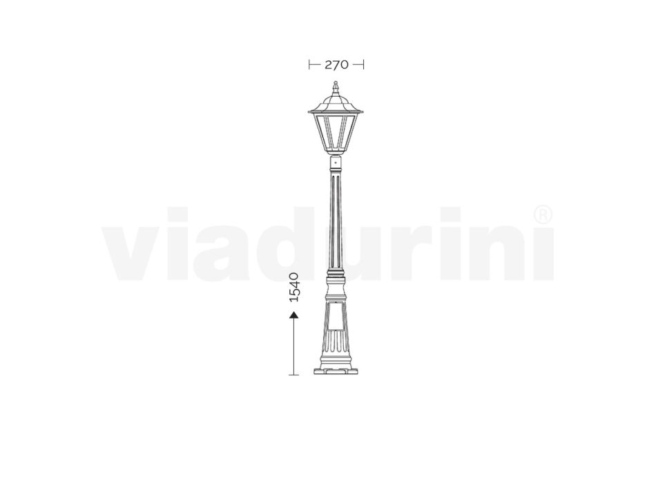Vintage utomhuslampa i vit aluminium Tillverkad i Italien - Terella Viadurini