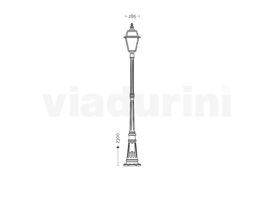 Lampa i vintagestil i aluminium och glas Tillverkad i Italien - Vivian Viadurini