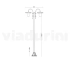 Vintage trädgårdslampa 2 lampor i aluminium Tillverkad i Italien - Belen Viadurini