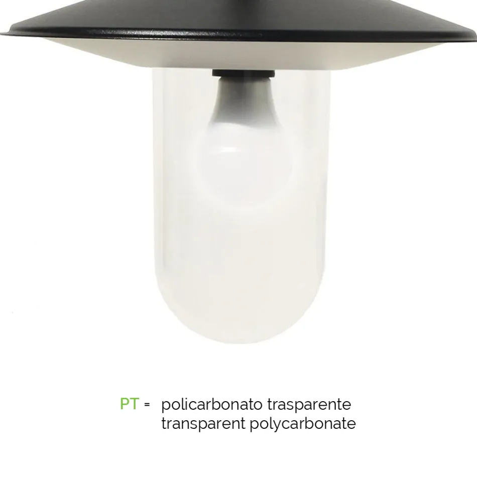 Vintage trädgårdslampa 2 lampor i aluminium Tillverkad i Italien - Belen Viadurini