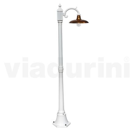 Vintage lampa i aluminium med diffusor i mässing Tillverkad i Italien - Adela Viadurini